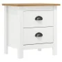Mesita noche Hill 2uds madera maciza pino blanco 46x35x49,5 cm de vidaXL, Mesitas de noche - Ref: Foro24-288910, Precio: 123,...