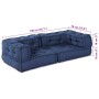Sofá modular 3 pcs Añil 140 x 70 x 36 cm tela en Decoración | Comprar online en Foru.es