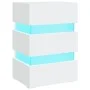 Bedside table LED light engineered wood white 45x35x67 cm by vidaXL, Nightstands - Ref: Foro24-326840, Price: 110,78 €, Disco...