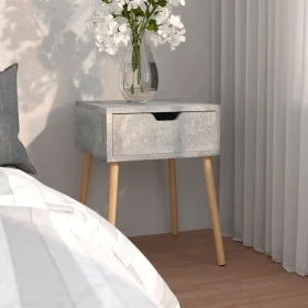 Mesita de noche madera de ingeniería gris hormigón 40x40x56 cm de vidaXL, Mesitas de noche - Ref: Foro24-326803, Precio: 54,1...