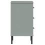 Mesita de noche patas de metal madera maciza pino gris OSLO de vidaXL, Mesitas de noche - Ref: Foro24-350977, Precio: 89,99 €...