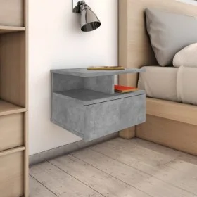 Mesita de noche flotante 2 uds madera gris hormigón 40x31x27 cm de vidaXL, Mesitas de noche - Ref: Foro24-800414, Precio: 54,...
