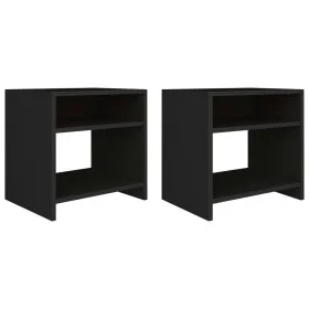 Mesitas de noche 2 uds madera contrachapada negro 40x30x40 cm de vidaXL, Mesitas de noche - Ref: Foro24-800012, Precio: 44,73...