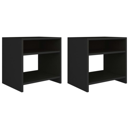 Mesitas de noche 2 uds madera contrachapada negro 40x30x40 cm de vidaXL, Mesitas de noche - Ref: Foro24-800012, Precio: 43,56...