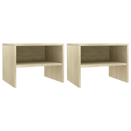 Mesitas de noche 2 uds contrachapada color roble 40x30x30 cm de vidaXL, Mesitas de noche - Ref: Foro24-800070, Precio: 42,19 ...