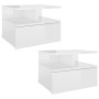 Mesita de noche flotante 2 uds madera blanco brillo 40x31x27 cm de vidaXL, Mesitas de noche - Ref: Foro24-800418, Precio: 59,...