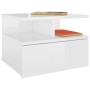Mesita de noche flotante 2 uds madera blanco brillo 40x31x27 cm de vidaXL, Mesitas de noche - Ref: Foro24-800418, Precio: 59,...