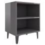 Mesitas de noche patas de metal 2 uds gris brillo 40x30x50 cm de vidaXL, Mesitas de noche - Ref: Foro24-805814, Precio: 47,32...