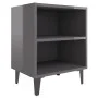 Mesitas de noche patas de metal 2 uds gris brillo 40x30x50 cm de vidaXL, Mesitas de noche - Ref: Foro24-805814, Precio: 46,80...