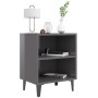 Mesitas de noche patas de metal 2 uds gris brillo 40x30x50 cm de vidaXL, Mesitas de noche - Ref: Foro24-805814, Precio: 47,32...