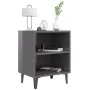 Mesitas de noche patas de metal 2 uds gris brillo 40x30x50 cm de vidaXL, Mesitas de noche - Ref: Foro24-805814, Precio: 46,80...