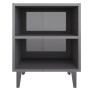 Mesitas de noche patas de metal 2 uds gris brillo 40x30x50 cm de vidaXL, Mesitas de noche - Ref: Foro24-805814, Precio: 47,32...