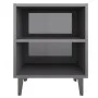 Mesitas de noche patas de metal 2 uds gris brillo 40x30x50 cm de vidaXL, Mesitas de noche - Ref: Foro24-805814, Precio: 46,80...
