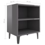 Mesitas de noche patas de metal 2 uds gris brillo 40x30x50 cm de vidaXL, Mesitas de noche - Ref: Foro24-805814, Precio: 47,32...