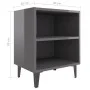 Mesitas de noche patas de metal 2 uds gris brillo 40x30x50 cm de vidaXL, Mesitas de noche - Ref: Foro24-805814, Precio: 46,80...