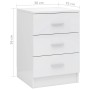 Mesita de noche de aglomerado blanco brillante 38x35x56 cm de vidaXL, Mesitas de noche - Ref: Foro24-800462, Precio: 78,63 €,...
