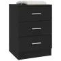 Black chipboard bedside table 38x35x56 cm by vidaXL, Nightstands - Ref: Foro24-800452, Price: 63,33 €, Discount: %