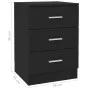 Black chipboard bedside table 38x35x56 cm by vidaXL, Nightstands - Ref: Foro24-800452, Price: 63,33 €, Discount: %