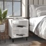 Mesitas de noche patas metal 2 uds blanco brillo 40x30x50 cm de vidaXL, Mesitas de noche - Ref: Foro24-805810, Precio: 47,42 ...