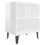 Mesitas de noche patas metal 2 uds blanco brillo 40x30x50 cm de vidaXL, Mesitas de noche - Ref: Foro24-805810, Precio: 47,42 ...