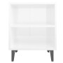 Mesitas de noche patas metal 2 uds blanco brillo 40x30x50 cm de vidaXL, Mesitas de noche - Ref: Foro24-805810, Precio: 47,42 ...