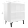 Mesitas de noche patas metal 2 uds blanco brillo 40x30x50 cm de vidaXL, Mesitas de noche - Ref: Foro24-805810, Precio: 47,42 ...