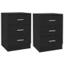 Mesitas de noche 2 unidades aglomerado negro 38x35x56 cm de vidaXL, Mesitas de noche - Ref: Foro24-800453, Precio: 90,48 €, D...