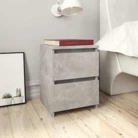 Mesita de noche de aglomerado gris hormigón 30x30x40 cm de vidaXL, Mesitas de noche - Ref: Foro24-800521, Precio: 33,78 €, De...