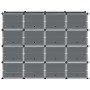 Estantería de cubos con 16 compartimentos y puertas PP negro en Zapateros y organizadores de calzado | Comprar online en Foru.es