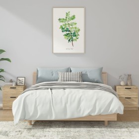Mesita de noche 2 uds madera contrachapada color roble Sonoma de vidaXL, Mesitas de noche - Ref: Foro24-811221, Precio: 95,14...