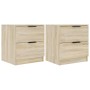 Mesita de noche 2 uds madera contrachapada color roble Sonoma de vidaXL, Mesitas de noche - Ref: Foro24-811221, Precio: 95,14...