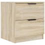 Mesita de noche 2 uds madera contrachapada color roble Sonoma de vidaXL, Mesitas de noche - Ref: Foro24-811221, Precio: 95,14...