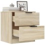 Mesita de noche 2 uds madera contrachapada color roble Sonoma de vidaXL, Mesitas de noche - Ref: Foro24-811221, Precio: 95,14...
