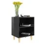 Mesita de noche con patas madera negro brillo 40x30x50 cm de vidaXL, Mesitas de noche - Ref: Foro24-805793, Precio: 36,08 €, ...
