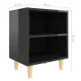 Mesita de noche con patas madera negro brillo 40x30x50 cm de vidaXL, Mesitas de noche - Ref: Foro24-805793, Precio: 36,08 €, ...