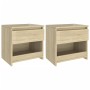 Mesitas de noche 2 uds madera contrachapada roble 40x30x39 cm de vidaXL, Mesitas de noche - Ref: Foro24-803450, Precio: 53,66...