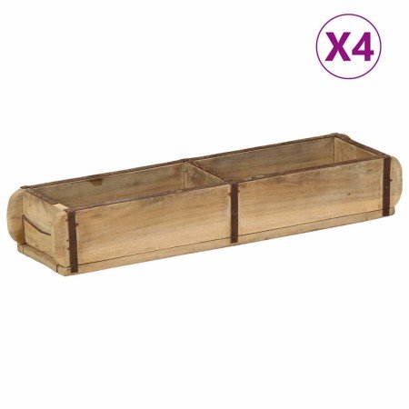 Bandeja 4 pcs Marrón 57 x 15 x 9 cm Madera sólida recuperada en Organización y almacenamiento | Comprar online en Foru.es