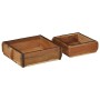 Bandeja 2 pcs Marrón 29 x 31 x 10 cm Madera sólida recuperada en Organización y almacenamiento | Comprar online en Foru.es