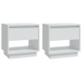 Mesitas de noche 2 uds madera contrachapada blanco 45x34x44 cm de vidaXL, Mesitas de noche - Ref: Foro24-809513, Precio: 76,3...