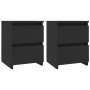 Mesitas de noche 2 unidades aglomerado negro 30x30x40 cm de vidaXL, Mesitas de noche - Ref: Foro24-800516, Precio: 58,15 €, D...