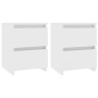 Mesitas de noche 2 uds madera contrachapada blanco 30x30x40 cm de vidaXL, Mesitas de noche - Ref: Foro24-800514, Precio: 59,8...