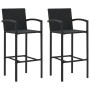 Taburetes de cocina 2 unidades ratán sintético negro de vidaXL, Sillas de jardín - Ref: Foro24-313452, Precio: 169,52 €, Desc...