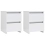 Mesitas de noche 2 uds aglomerado blanco brillante 30x30x40 cm de vidaXL, Mesitas de noche - Ref: Foro24-800526, Precio: 80,4...
