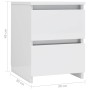 Mesitas de noche 2 uds aglomerado blanco brillante 30x30x40 cm de vidaXL, Mesitas de noche - Ref: Foro24-800526, Precio: 80,4...