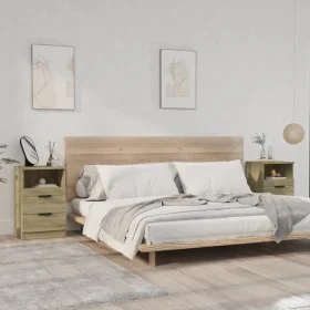 Mesita de noche 2 uds madera contrachapada color roble Sonoma de vidaXL, Mesitas de noche - Ref: Foro24-811239, Precio: 92,60...