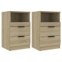 Mesita de noche 2 uds madera contrachapada color roble Sonoma de vidaXL, Mesitas de noche - Ref: Foro24-811239, Precio: 94,26...