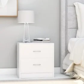 Mesitas de noche 2 uds madera contrachapada blanco 40x30x40 cm de vidaXL, Mesitas de noche - Ref: Foro24-801036, Precio: 76,4...