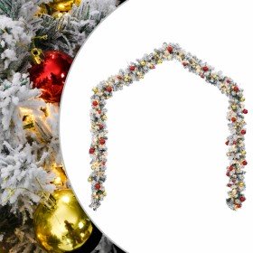 Guirnalda de Navidad con bolas y luces LED PVC verde 5 m en Decoración Festiva y Estacional | Comprar online en Foru.es