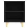 Mesita de noche con patas de madera maciza negra 40x30x50 cm de vidaXL, Mesitas de noche - Ref: Foro24-805781, Precio: 32,94 ...