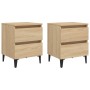 Mesitas de noche 2 uds contrachapada roble Sonoma 40x35x50 cm de vidaXL, Mesitas de noche - Ref: Foro24-805876, Precio: 89,21...